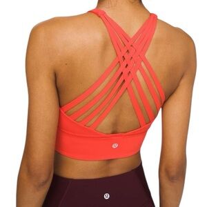 LULULEMON Free To Be Moved Bra High Neck Thermal Red Women's Sports Bra Size 6